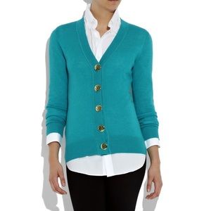 Tory Burch cotton logo button cardigan Size M